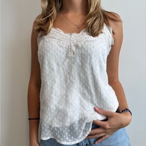 Abercrombie & Fitch White Textured Camisole